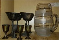 Brass champagne & MCM glass pitcher