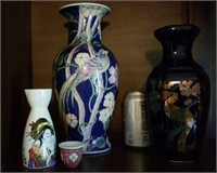 Oriental vases & saki set