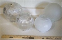 4 glass globes for light fixtures