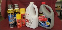 Drain cleaner (nearly full) & aerosol foam spray