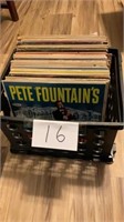 Plastic tote of lp records Pete fountain, frank