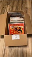 Box of lp records, 1 Elvis, eydie gorme, ray