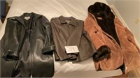 1 small and 2 medium leather jackets
