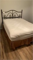 Queen bed mattress and box spring, metal