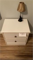 2 drawer end table and lamp. End table is 21