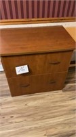 2 drawer wood filing cabinet 30 inches tall, 32.5