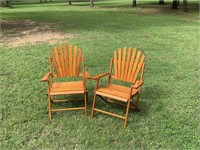 Two Folding Childs Adirondack Chairs