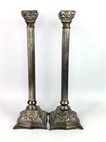 Pair of Large Silver Candlestick Holders