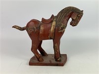Asian Style Carved Wooden Horse