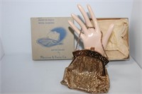 GOLD WHITING & DAVIS MESH PURSE ONLY 5X5 ORIGINAL