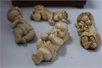 4 VINTAGE BABY STATUES, 3 NICE, 1 NOT  4.5"