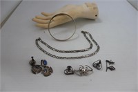8 PIECES STERLING JEWELRY