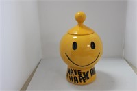 MCCOY SMILEY FACE COOKIE JAR (REPAINTED) 11.5"