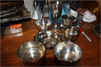 7 PIECES STERLING SILVER 1 BOWL ENGRAVED 1944