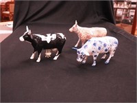 Three Cow Parade figurines: two marked 2000 Cow