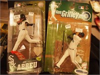 Two McFarlane baseball figurines: Ken Griffey Jr.