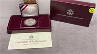1988 PROOF OLYMPIC SILVER DOLLAR WITH COA
