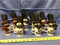 Small Ceramic Christmas Mugs & Snowmen (8)