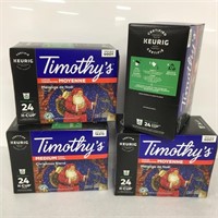 96 KEURIG K-CUP PODS TIMOTHY'S MEDIUM ROAST COFFEE