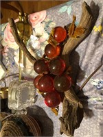 Vintage Lucite Grape Cluster on Driftwood