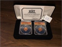 FIRST DAY OF ISSUE LINCOLN CENT SET, GRADED MS67