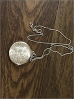 1921 MORGAN SILVER DOLLAR NECKLACE WITH STERLING