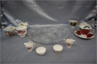 mini tea set, tea cups platter,,