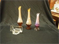 Four pieces of Fenton glass: clear glass store