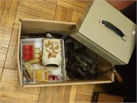 Box including a cash box, vintage