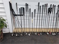 56 Misc Golf Clubs & Plastic Can