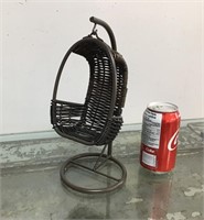 Miniature swinging egg chair