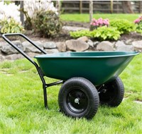 Large Steel Tray Rover Wheelbarrow, Green/Black