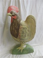 FARMHOUSE CARVED WOODEN CHICKEN 21"T