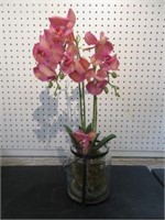 FAUX ORCHID IN JAR PLANTER 21.5"T
