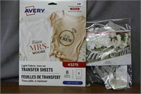 Fabric transfer sheets Mrs/Miss decor