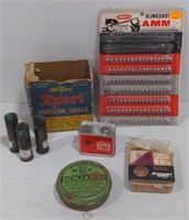 (AB) Vtg shot gun shells box, shells, and BBs
