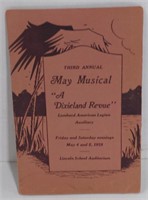 (AB) Vtg 1928 musical program "A Dixieland Revue"