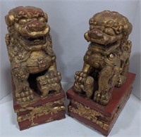 (AB) Eastern Asian Guardian Lion Statues *times