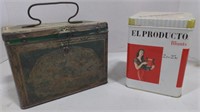 (AB) Pair of vtg cigar tins Green Turtle and