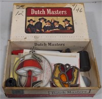 (AB) Dutch Masters cigar box with sun catchers,
