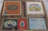 (AB) Vtg cigar and cigarette boxes, tobacco tins