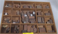 (AB) Box of rubber  ink stamps