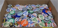 (AB) Box of political campaign pins