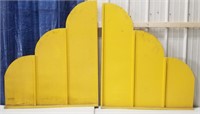 (AB) Pair of wooden marquis display side panels