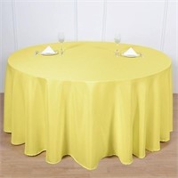 VEEYOO 108 INCH ROUND TABLECLOTH YELLOW