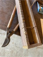 Pruner and Wooden Measuring Box for Fish