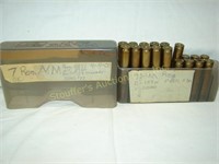 11 rds 7mm Rem Mag reloads & 7 fired cases w/