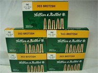 100 rds Lellier & bellot 303 British 180 grain