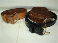 3 Leather waist belts, 1-DeSantis 34" new, 1
