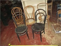 5pc Vintage Bent Wood Cafe Chairs